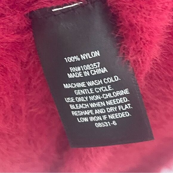 Worthington Size Medium Fuzzy Vibrant Red Off-Shoulder Sweater - Picture 5 of 11